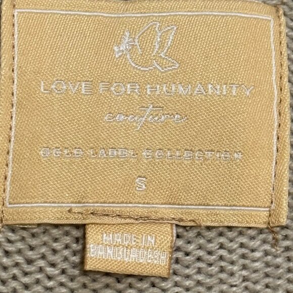 Love For Humanity Womens Beige Tan Cream Sweater Open Front Cardigan Small - Picture 6 of 6